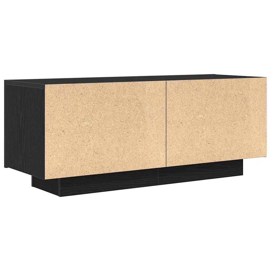 TV-kast Zwart Eiken 100 x 35 x 40 cm Bewerkt hout