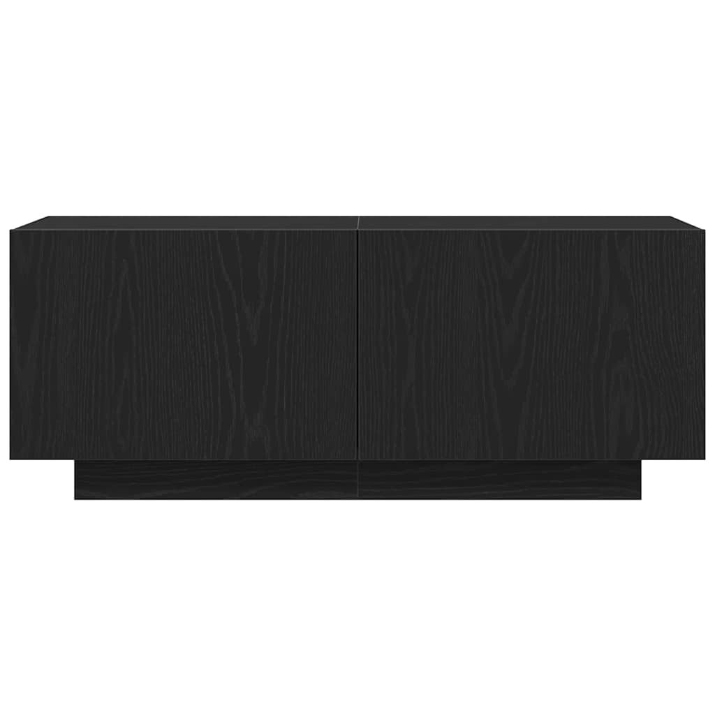 TV-kast Zwart Eiken 100 x 35 x 40 cm Bewerkt hout