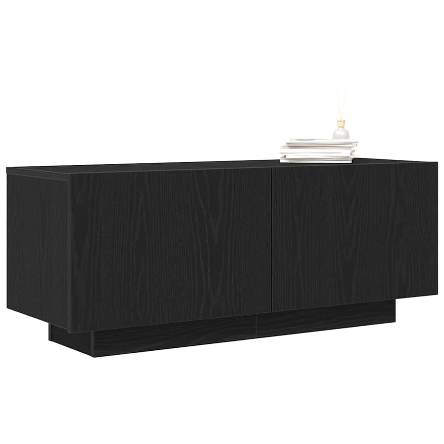 TV-kast Zwart Eiken 100 x 35 x 40 cm Bewerkt hout