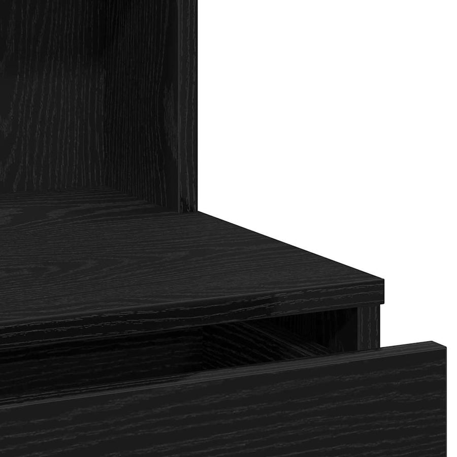 Toilettafel Set met lade 2 pcs Zwart Eiken Bewerkt hout