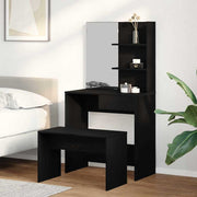 Kaptafel set zwart eiken 74,5x40x141 cm