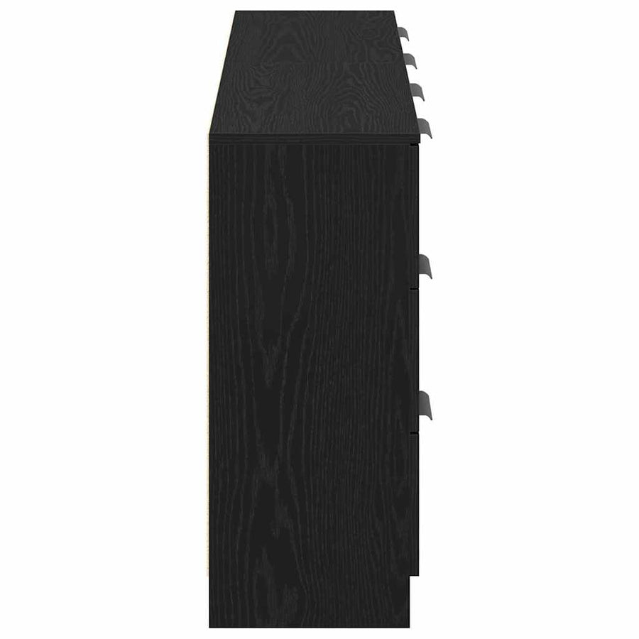 Dressoir met lade Zwart Eiken 120 x 30 x 70 cm Bewerkt hout
