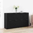 Dressoir 120x30x70 cm zwart eiken bewerkt hout