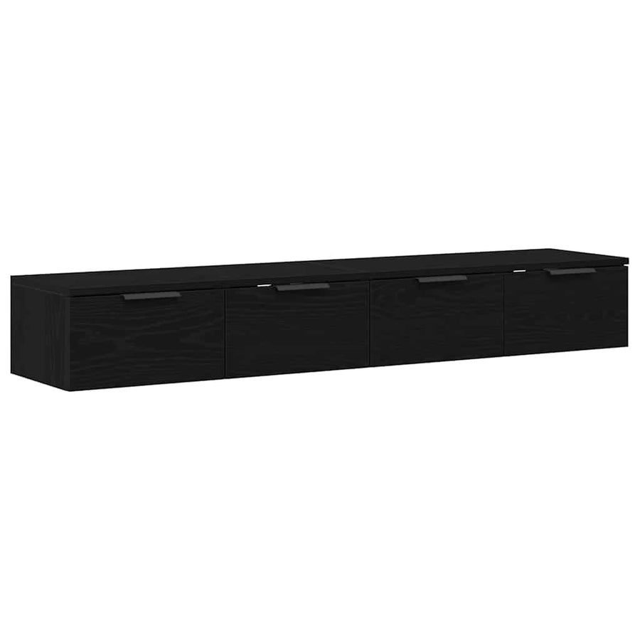 Wandkast 2 pcs Zwart Eiken 68 x 30 x 20 cm Bewerkt hout