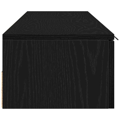 Wandkast 2 pcs Zwart Eiken 68 x 30 x 20 cm Bewerkt hout