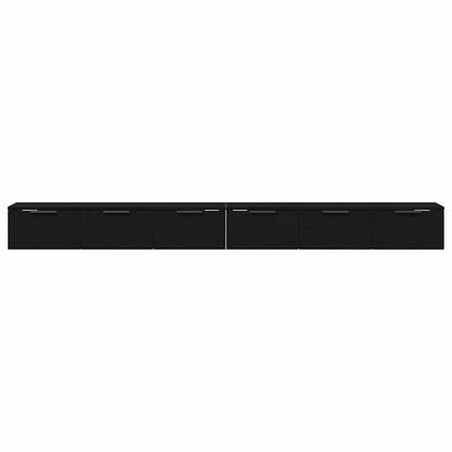 Wandkast 2 pcs Zwart Eiken 102 x 30 x 20 cm Bewerkt hout