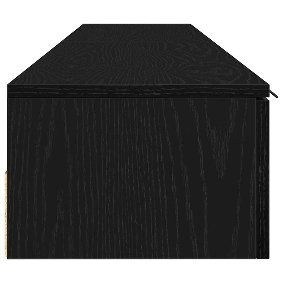 Wandkast 2 pcs Zwart Eiken 102 x 30 x 20 cm Bewerkt hout