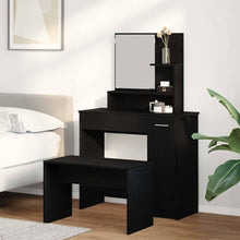 Toilettafel Set met lade 2 pcs Zwart Eiken Bewerkt hout