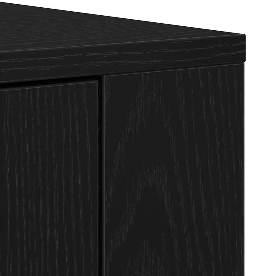 Hoge kast Zwart Eiken 80 x 33 x 150 cm Bewerkt hout