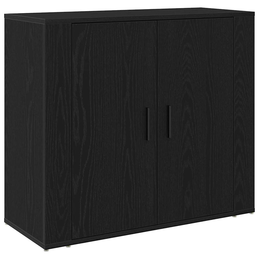 Hoge kast Zwart Eiken 80 x 33 x 150 cm Bewerkt hout