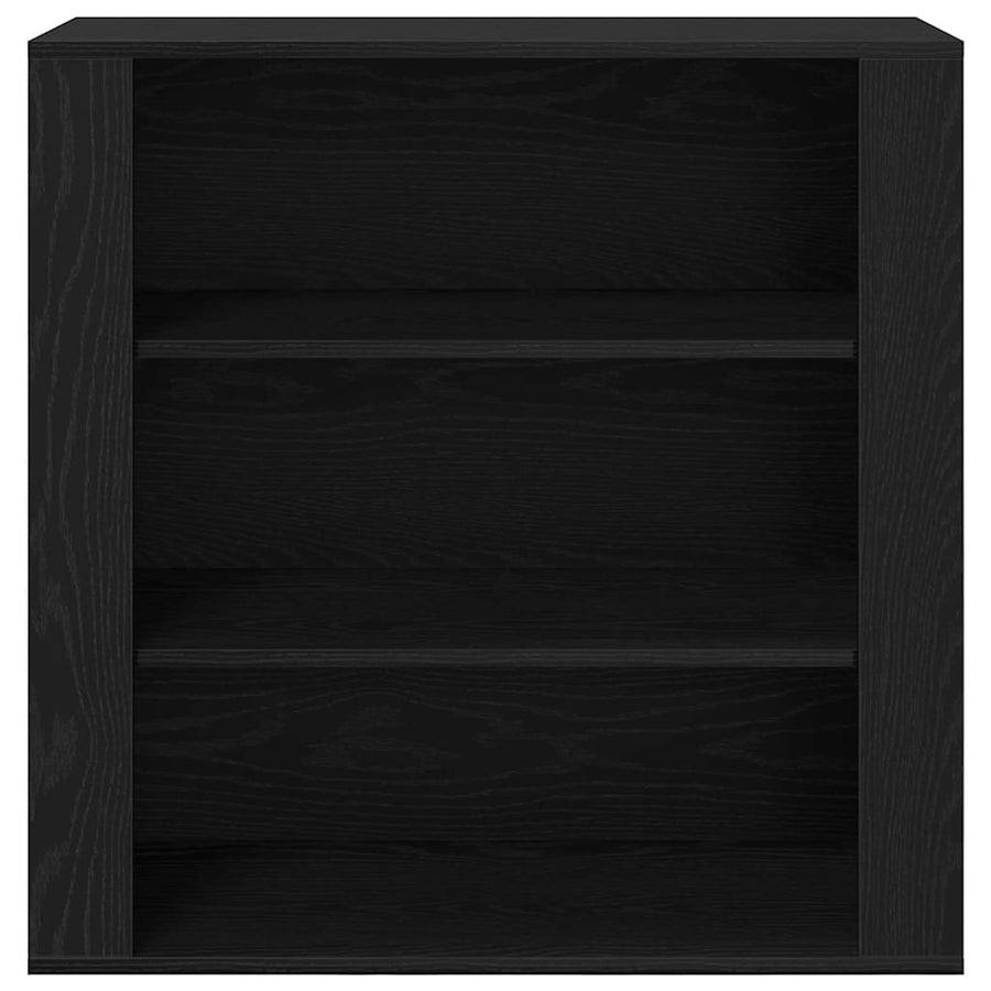 Hoge kast Zwart Eiken 80 x 33 x 150 cm Bewerkt hout