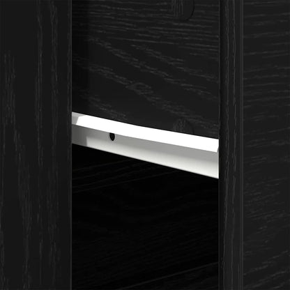 Highboard met lade Zwart eiken 80 x 33 x 150 cm Bewerkt hout