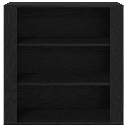 Highboard met lade Zwart eiken 80 x 33 x 150 cm Bewerkt hout