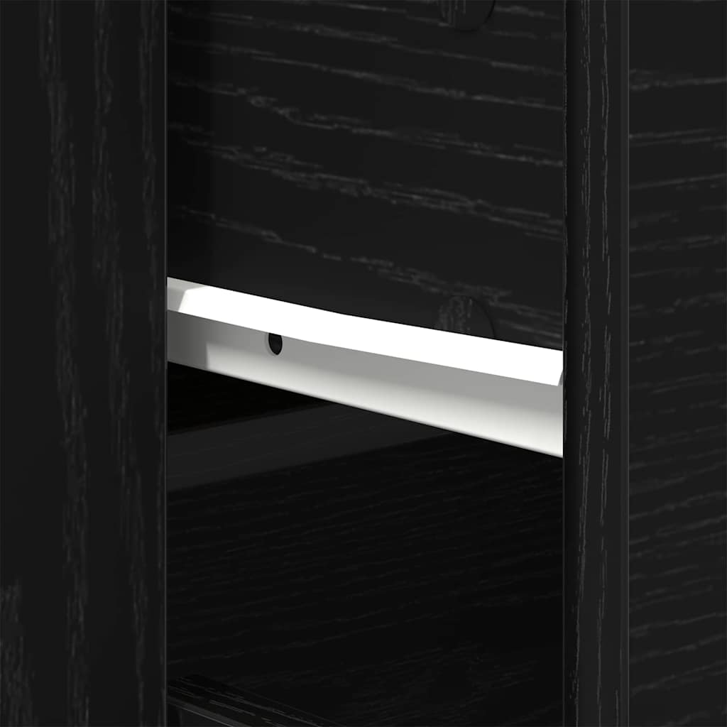 Dressoir Met Lade 240 X 33 X 70 Cm Bewerkt Hout Zwart eiken