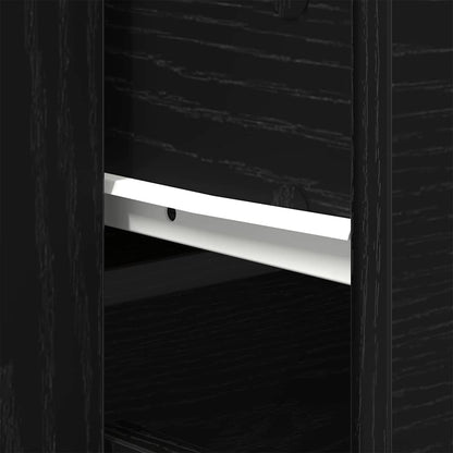 Dressoir Met Lade 240 X 33 X 70 Cm Bewerkt Hout Zwart eiken