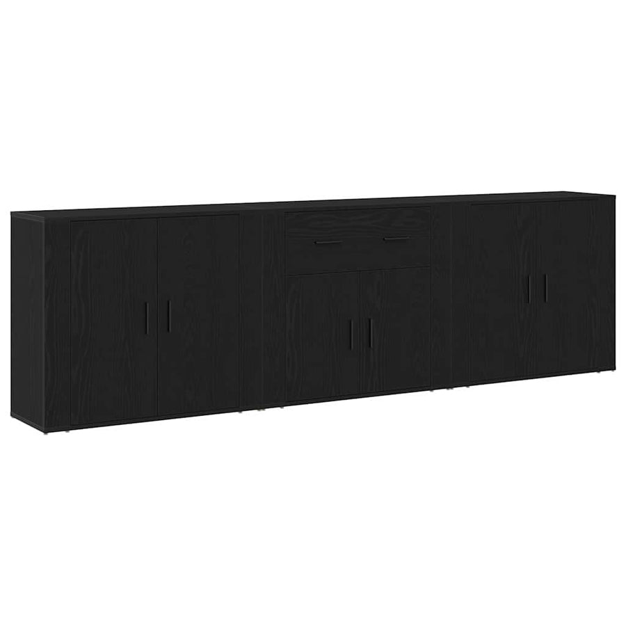 Dressoir Met Lade 240 X 33 X 70 Cm Bewerkt Hout Zwart eiken