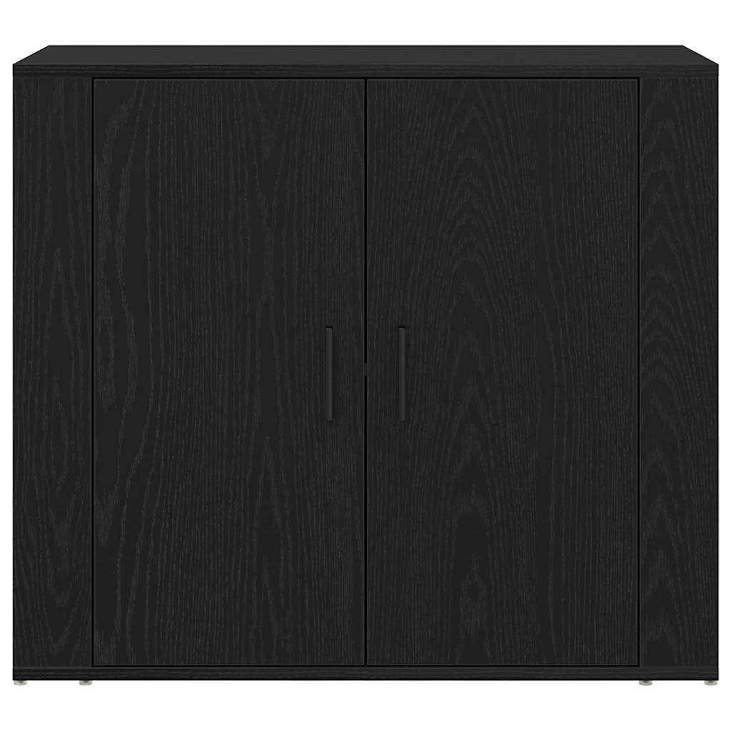 Dressoir Met Lade 240 X 33 X 70 Cm Bewerkt Hout Zwart eiken
