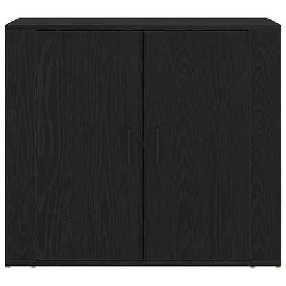 Dressoir Met Lade 240 X 33 X 70 Cm Bewerkt Hout Zwart eiken