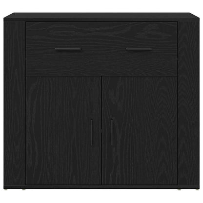 Dressoir Met Lade 240 X 33 X 70 Cm Bewerkt Hout Zwart eiken