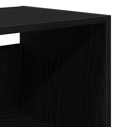 Hoge kast 2 pcs Zwart Eiken Bewerkt hout