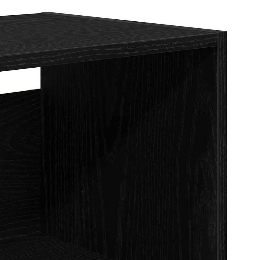 Hoge kast 2 pcs Zwart Eiken Bewerkt hout