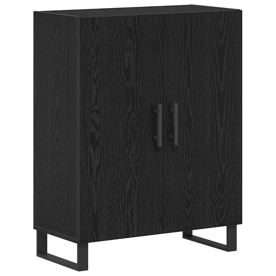 Hoge kast 2 pcs Zwart Eiken Bewerkt hout