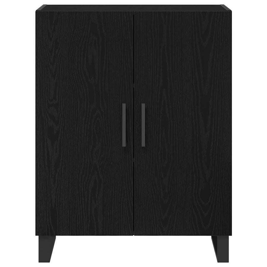 Hoge kast 2 pcs Zwart Eiken Bewerkt hout