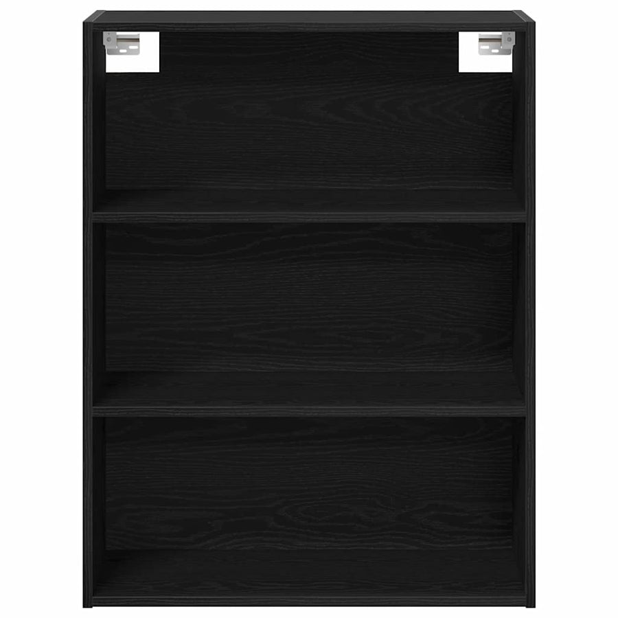Hoge kast 2 pcs Zwart Eiken Bewerkt hout