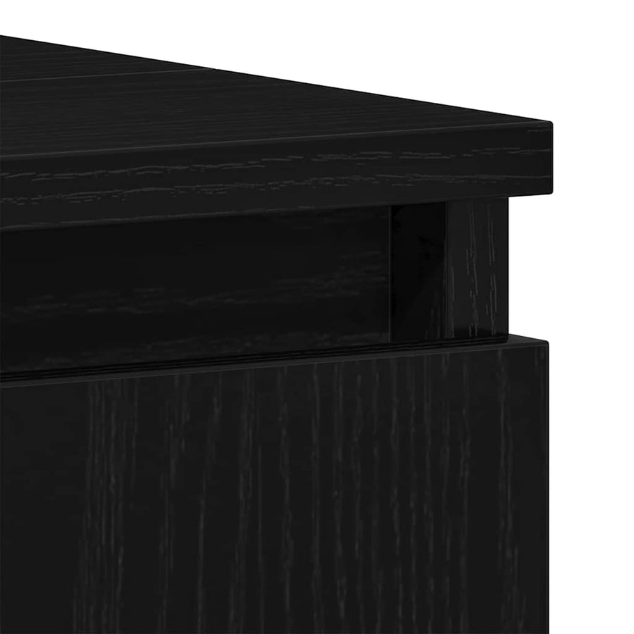 Badkamermeubelset met lade 3 pcs Zwart Eiken 30 x 30 x 190 cm