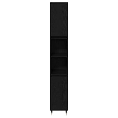 Badkamermeubelset met lade 3 pcs Zwart Eiken 30 x 30 x 190 cm