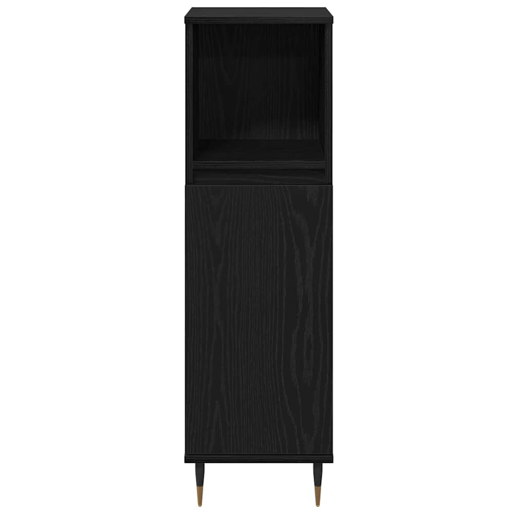 Badkamermeubelset met lade 3 pcs Zwart Eiken 30 x 30 x 190 cm
