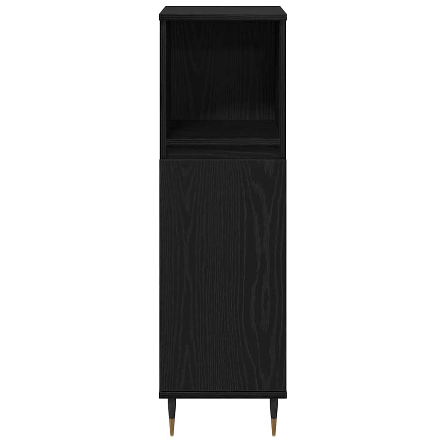 Badkamermeubelset met lade 3 pcs Zwart Eiken 30 x 30 x 190 cm