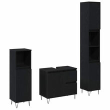 Badkamermeubelset met lade 3 pcs Zwart Eiken 30 x 30 x 190 cm