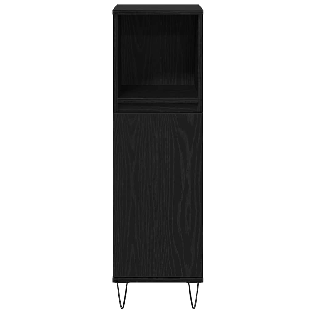 Badkamermeubelset met lade 3 pcs Zwart Eiken 30 x 30 x 190 cm
