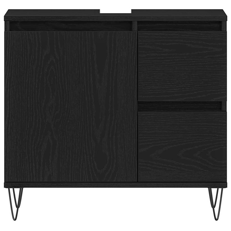 Badkamermeubelset 3 st Zwart Eiken 30 x 30 x 190 cm