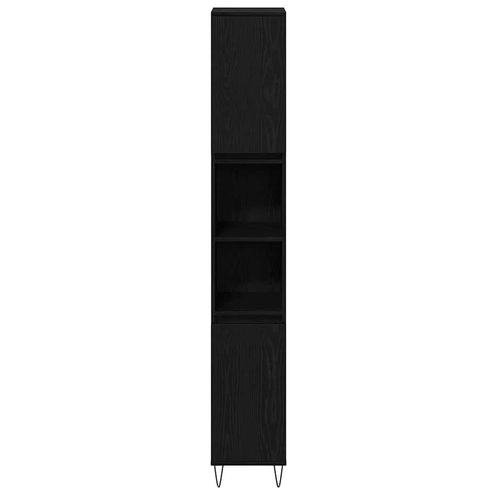 Badkamermeubelset met opslag 3 pcs Zwart Eiken 30 x 30 x 190 cm