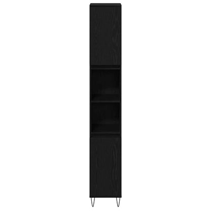 Badkamermeubelset met opslag 3 pcs Zwart Eiken 30 x 30 x 190 cm