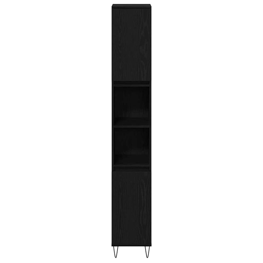 Badkamermeubelset met opslag 3 pcs Zwart Eiken 30 x 30 x 190 cm