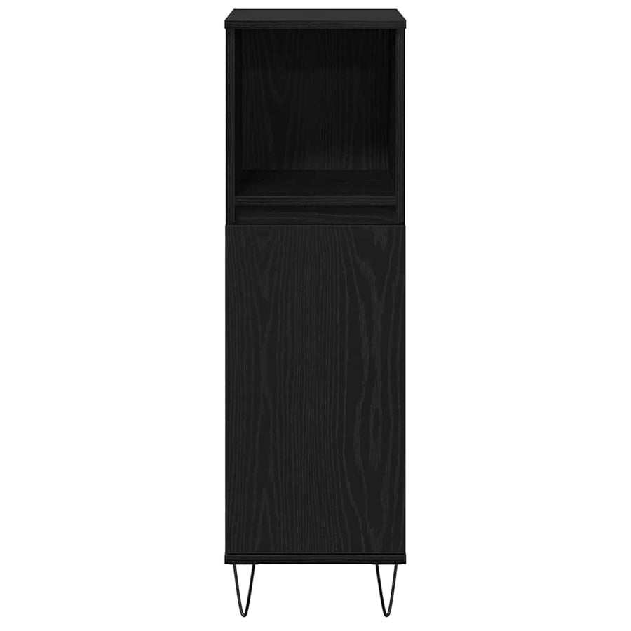 Badkamermeubelset met opslag 3 pcs Zwart Eiken 30 x 30 x 190 cm