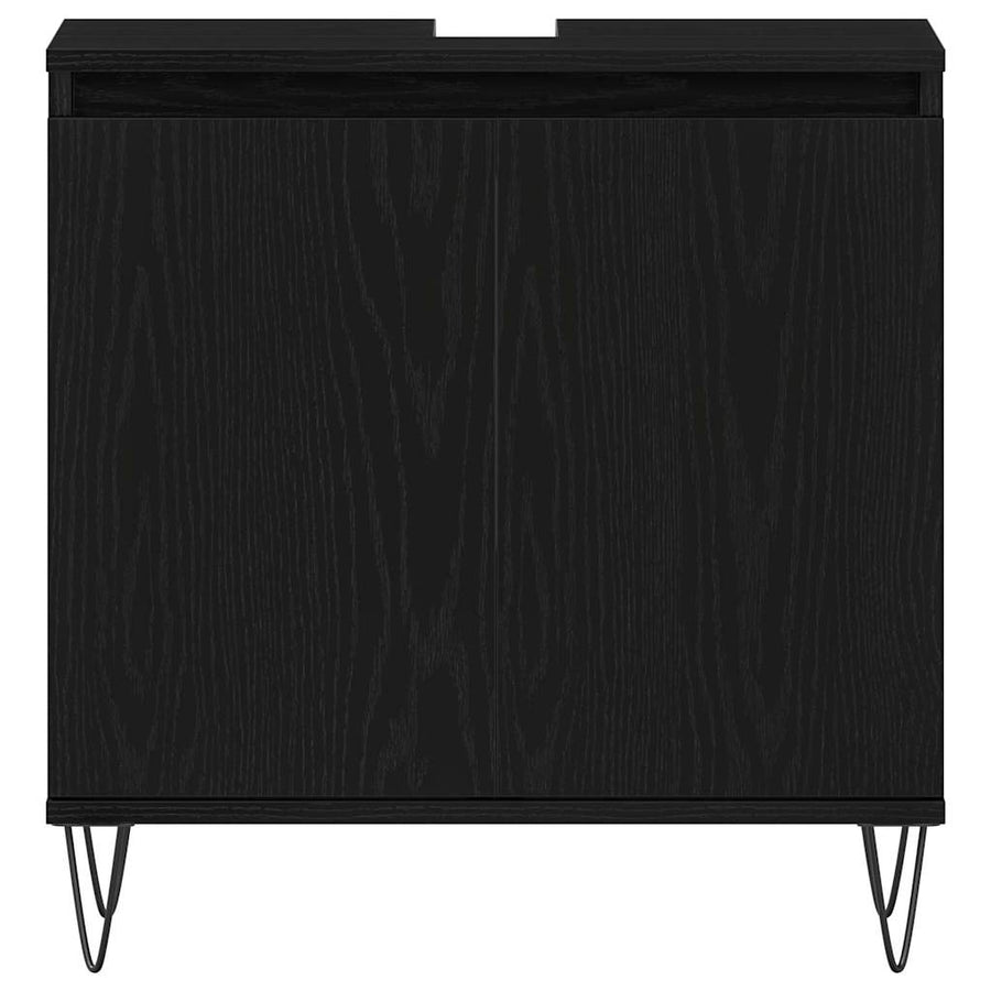 Badkamermeubelset met opslag 3 pcs Zwart Eiken 30 x 30 x 190 cm