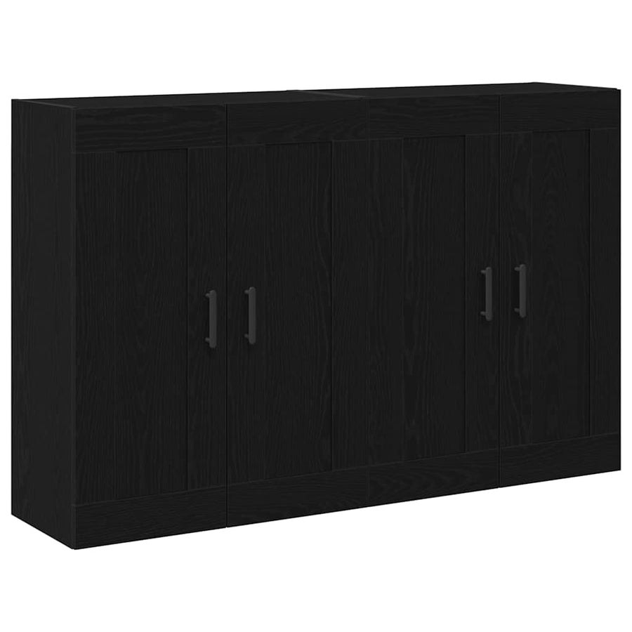 Wandkast 2 pcs Zwart Eiken 69,5 x 34 x 90 cm Bewerkt hout