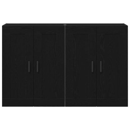 Wandkast 2 pcs Zwart Eiken 69,5 x 34 x 90 cm Bewerkt hout