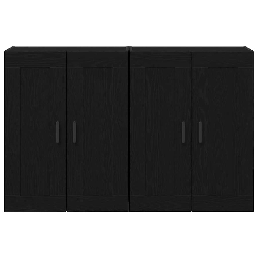 Wandkast 2 pcs Zwart Eiken 69,5 x 34 x 90 cm Bewerkt hout