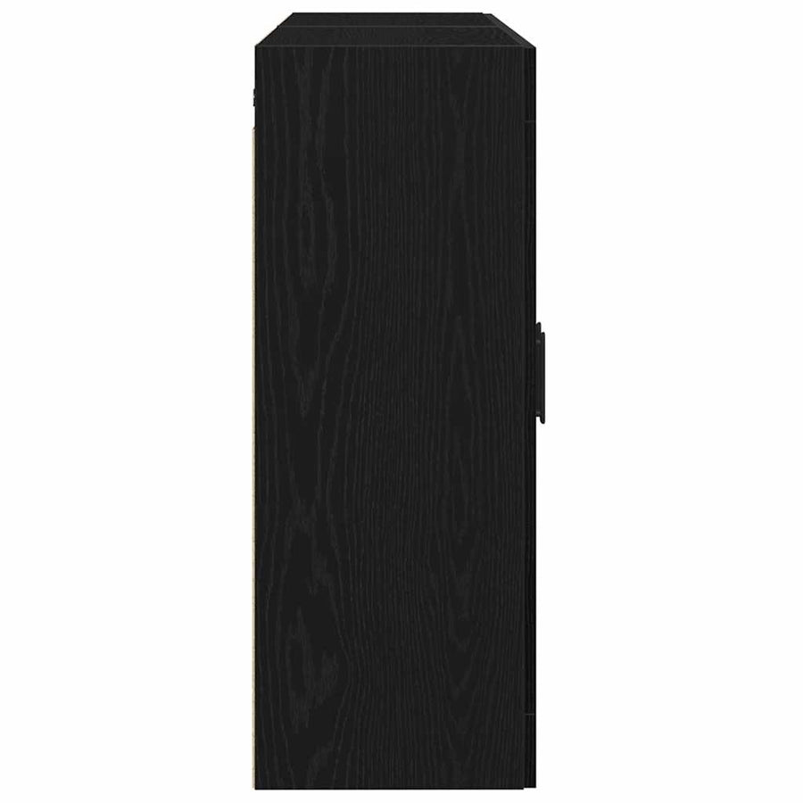 Wandkast 2 pcs Zwart Eiken 69,5 x 34 x 90 cm Bewerkt hout