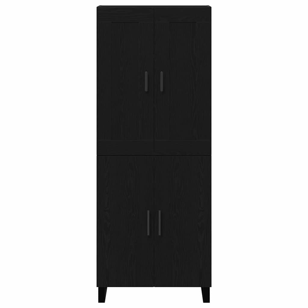 Hoge kast Zwart Eiken 69,5 x 34 x 180 cm Bewerkt hout