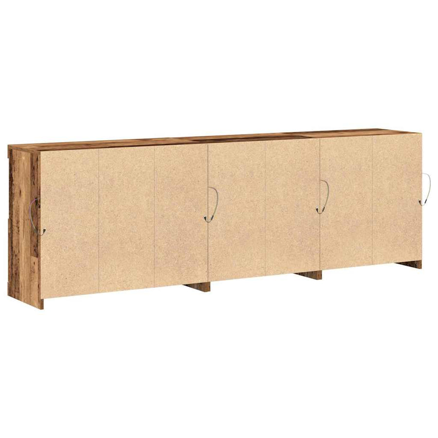 LED Sideboard Oudhout 202 x 37 x 67 cm Bewerkt hout