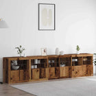 Dressoir bewerkt hout 283x37x67 cm oudhout