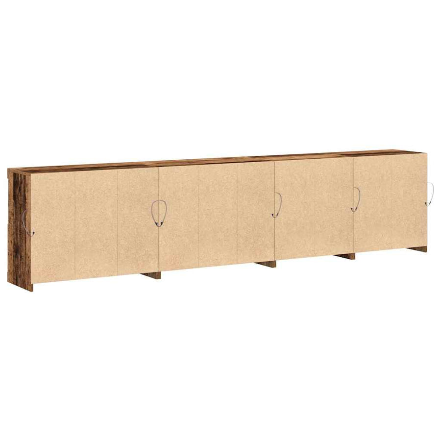 LED Sideboard Oudhout 283 x 37 x 67 cm Bewerkt hout