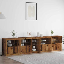 LED Sideboard Oudhout 283 x 37 x 67 cm Bewerkt hout