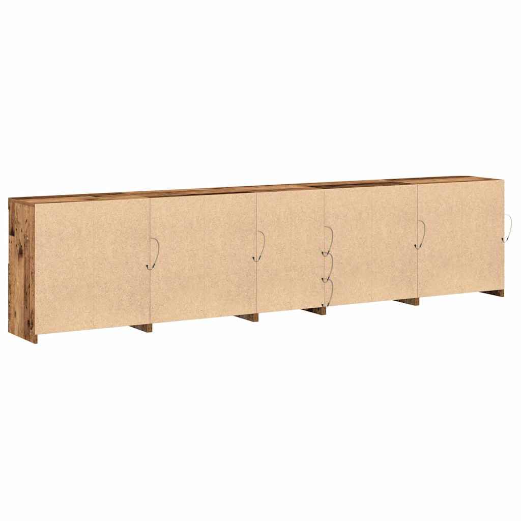 LED Sideboard Oudhout 283 x 37 x 67 cm Bewerkt hout